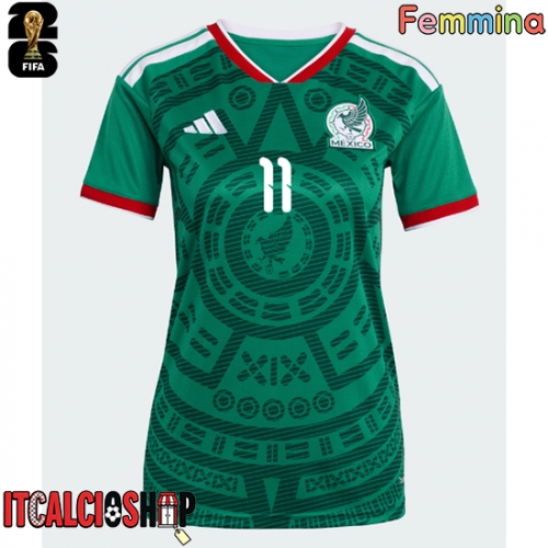 Messico Santiago Gimenez #11 Prima Maglia Femmina Mondiali 2026 Manica Corta